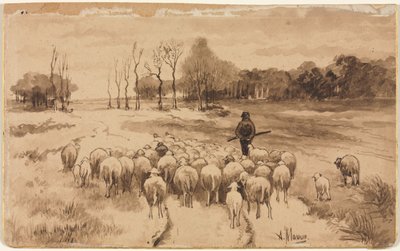 Schäfer mit seiner Herde, ca. 1870 von Anton Mauve