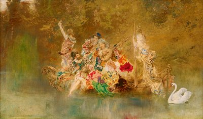 Lustige Gesellschaft in einer Gondel von Anton Romako