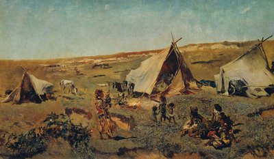 Zigeunerlager in der Puszta von Anton Romako