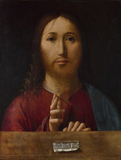 Christus segnet, 1465 von Antonello da Messina