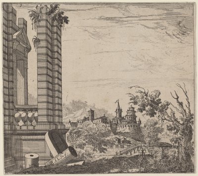 Landschaft mit Ruinen von Antonio Francesco Lucini
