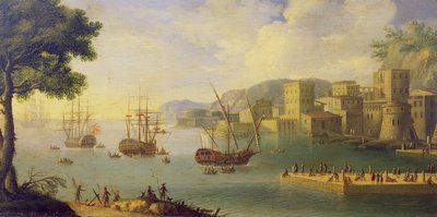 Der Hafen von Livorno von Antonio Maria Viani