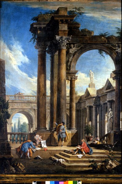 Archäologen und Architekten (die zeichnen und messen) von Antonio Visentini