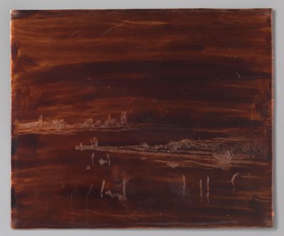 Flusslandschaft mit Turm von Antoon Derkzen van Angeren
