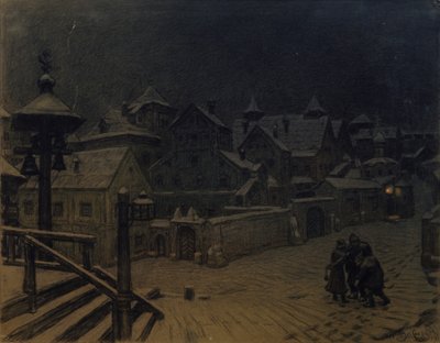 Die Bojarenhäuser schlafen, 1918 von Apollinari Mikhailovich Vasnetsov