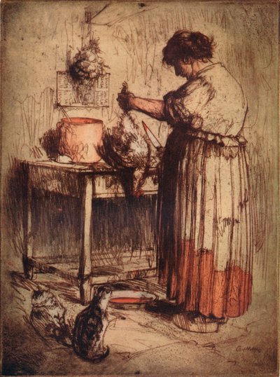 La Femme Au Poulet, ca. 1921 von Armand Coussens