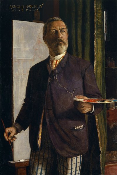Selbstporträt im Atelier, 1893 von Arnold Böcklin