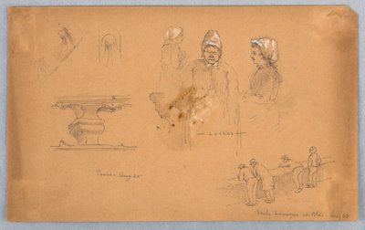 Architektonische und Figurenskizzen von Arnold William Brunner