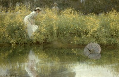 Verlorener Sonnenschirm von Arthur Hacker