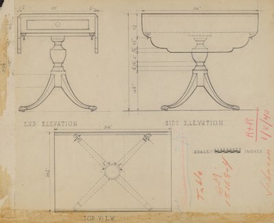 Klappblatt, Sockeltisch von Arthur Johnson