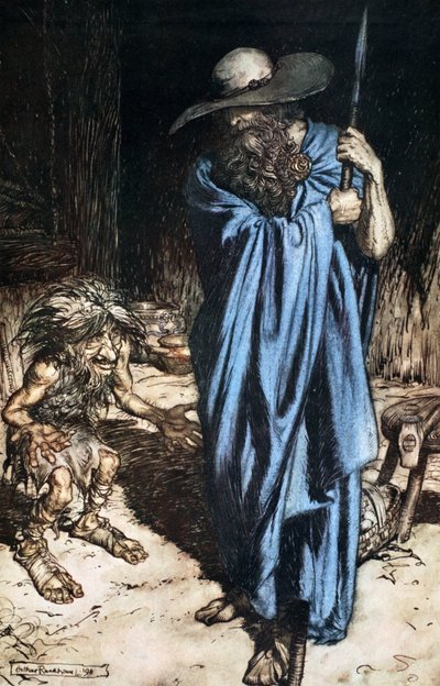 Mime und der Wanderer von Arthur Rackham