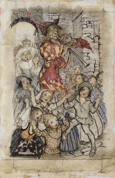 Der Rattenfänger und die Kinder von Arthur Rackham
