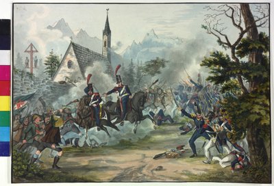 Kampf zwischen französischen Soldaten und Tiroler Bauern von Artist Unknown