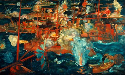 Russisch-Japanische Seeschlacht, ca. 1918 von August Deusser