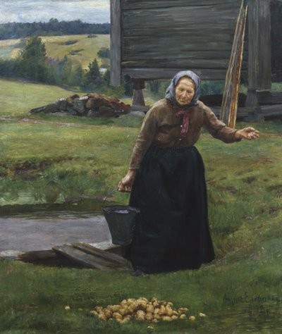 Kartoffeln waschen von August Eiebakke