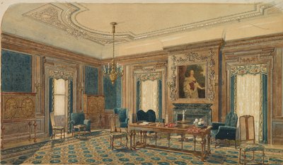 Skizze eines Innendesigns von August Frederick Biehle
