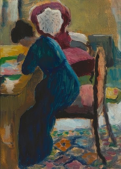 Elisabeth am Schreibtisch von August Macke