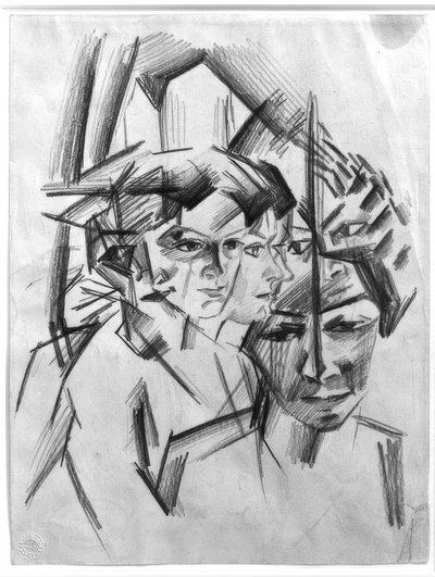 Futuristische Köpfe (Elisabeth) von August Macke