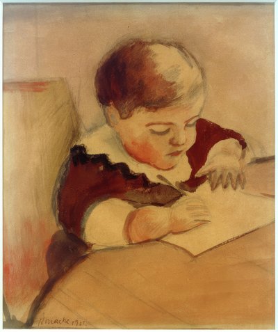 Walter, am Tisch malend von August Macke