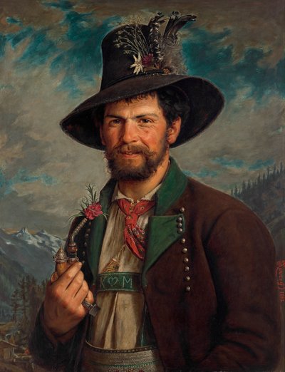 Tiroler Bauer in Stubaier Tracht von August Pezzey d. Ä.