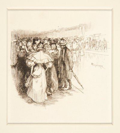 Menschenmenge am Fahrkartenschalter (?) von Auguste Lepere