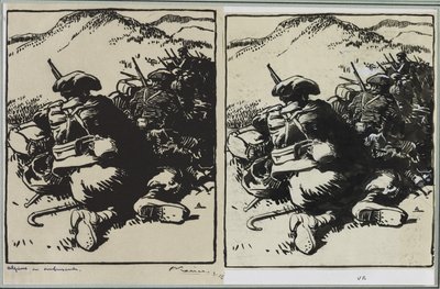 Alpins im Hinterhalt, 1914 von Auguste Louis Lepère