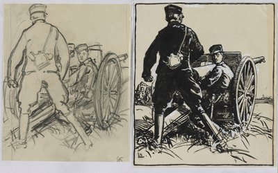 Belgische Artilleristen, 1914 von Auguste Louis Lepère