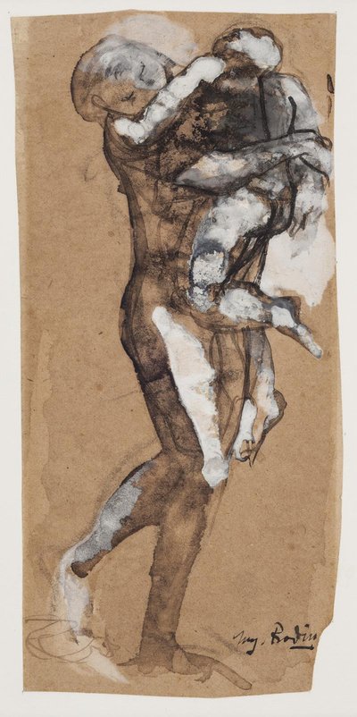 Frau, die einen Jungen trägt von Auguste Rodin