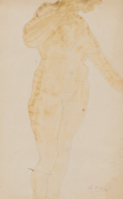 Stehender weiblicher Akt, linker Arm ausgestreckt von Auguste Rodin