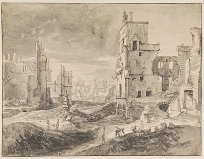 Brüssel nach dem Bombardement von 1695 von Augustin Coppens