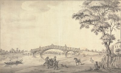 Die Brücke, Walton on Thames von Augustin Heckel