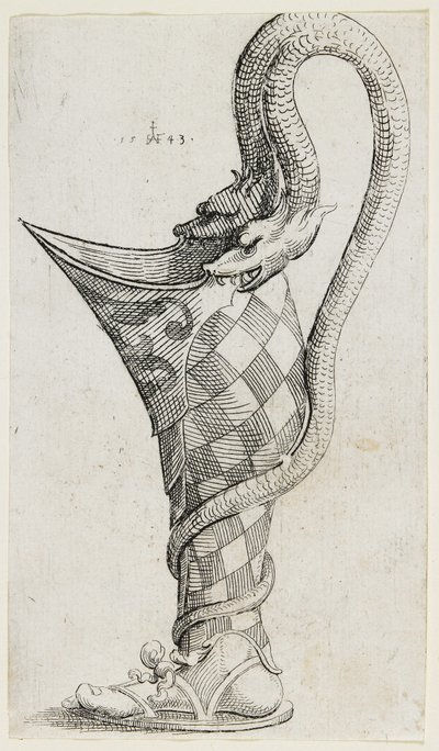 Ornamentales Bein-förmiges Gefäß, 1543 von Augustin Hirschvogel