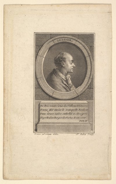 Porträt von Gessner, 1775 von Augustin de Saint Aubin