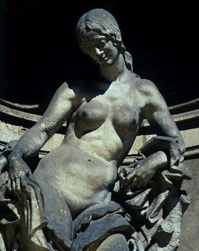 Detail einer Skulptur einer Nymphe von Balthasar Permoser
