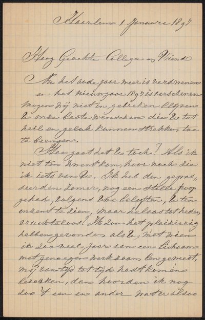 Brief an August Allebé von Barend Wijnveld