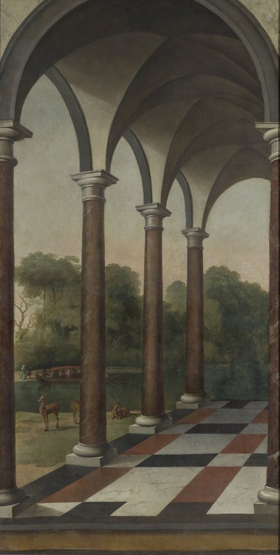 Kolonnade mit Blick auf einen Park von Barent Fabritius (attributed to)