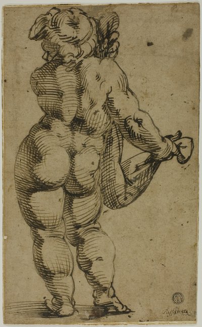 Stehender Putto von hinten gesehen von Bartolomeo Passarotti