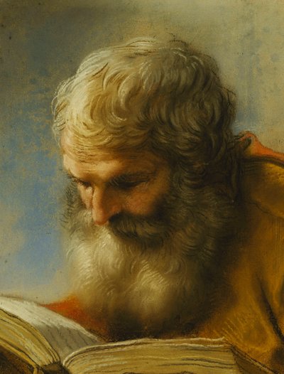 Ein bärtiger Apostel beim Lesen, 1712 von Benedetto Luti