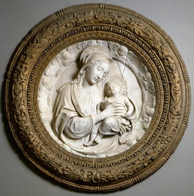 Jungfrau und Kind. Skulptur von Benedetto da Maiano