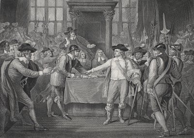 Oliver Cromwell löst das Lange Parlament auf von Benjamin (after) West