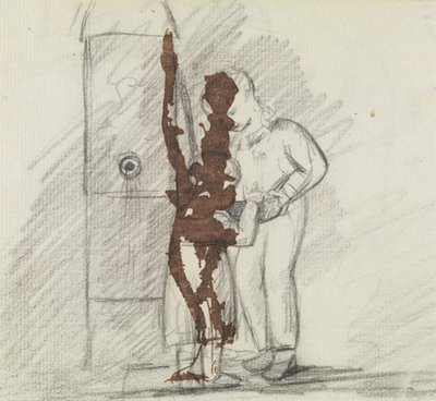 Studie von zwei zusammenstehenden Figuren von Benjamin Robert Haydon