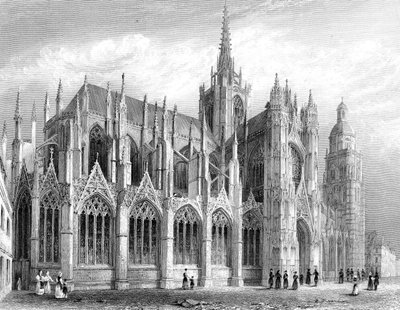 Kathedrale von Evreux, Evreux, Frankreich, 1836 von Benjamin Winkles