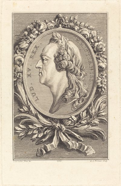 Ludwig XV. von Benoît Louis Prévost after Charles Nicolas Cochin II