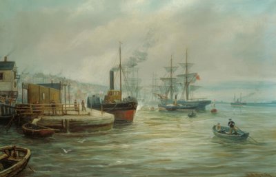 Ein Raddampfer und andere Schiffe von Bernard Benedict Hemy