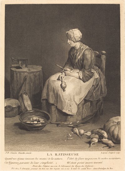 Die Rechenfrau von Bernard Lépicié after Jean Siméon Chardin