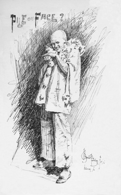 Clown-Skizze, ca. 1893, 1894 von Bernard Partridge