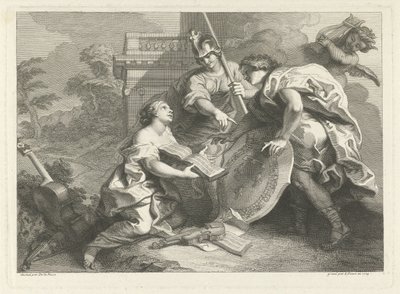 Landschaft mit Gehör(?) von Bernard Picart