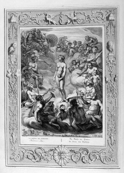 Pandoras Büchse, 1733 von Bernard Picart