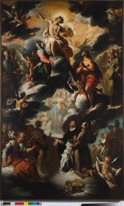 Die Vision des Heiligen Dominikus (Himmel) von Bernardo Strozzi