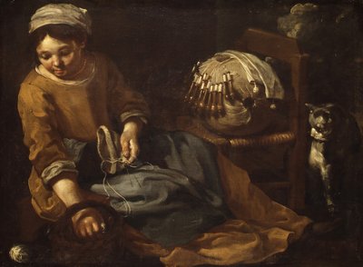 Die Spitzenklöpplerin, ca. 1665 von Bernhard Keil
